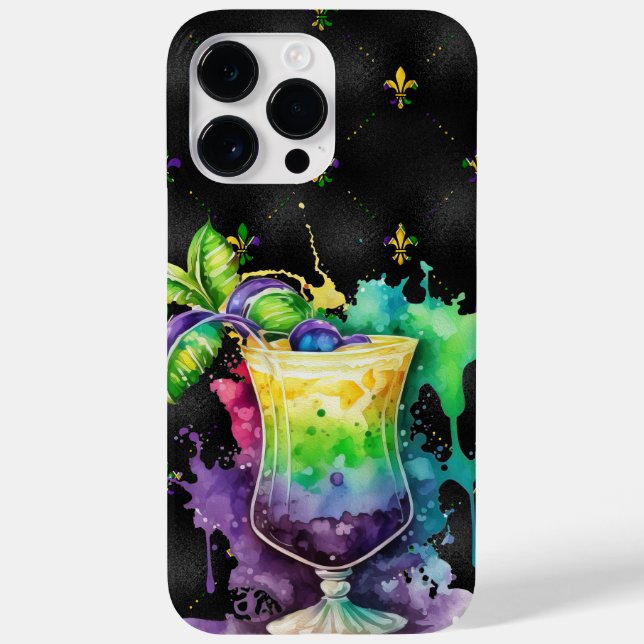 FUNDA DE Case-Mate PARA iPhone BEBIDAS DEL FESTIVAL PURPLE GREEN GOLD MARDI GRAS (Reverso)