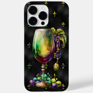 FUNDA PARA iPhone 14 PRO MAX DE Case-Mate BEBIDAS FESTIVAS PURPURA VERDE ORO MARDI GRAS