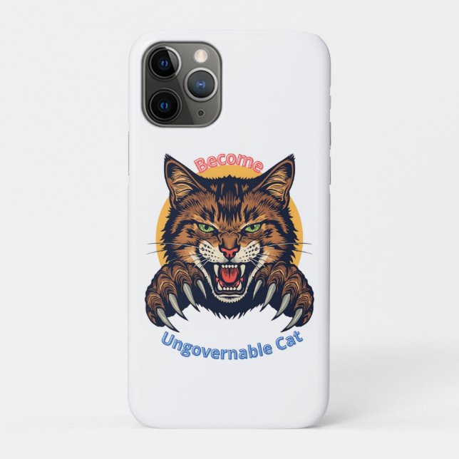 Funda De Case-Mate Para iPhone Become Ungovernable Cat (Reverso)