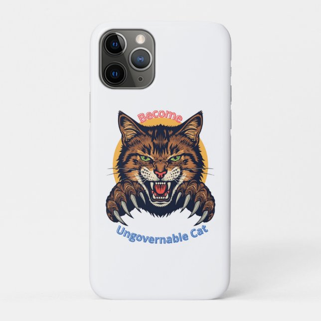 Funda De Case-Mate Para iPhone Become Ungovernable Cat (Reverso)