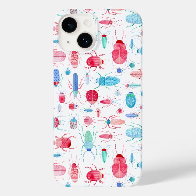Funda De Case-Mate Para iPhone Beetle Watercolor (Reverso )