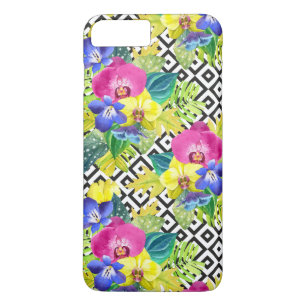 Funda Para iPhone 8 Plus/7 Plus Begonia Orquídea Y Hojas De Palmilla