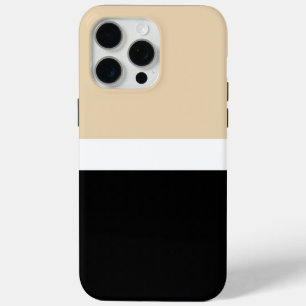 Funda Para iPhone 15 Pro Max Beige Black Abstract Stripe