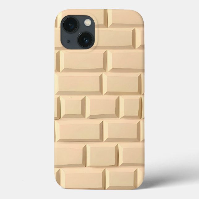 Funda De Case-Mate Para iPhone Beige Brick Pattern iPhone Case Modern Style (Reverso)