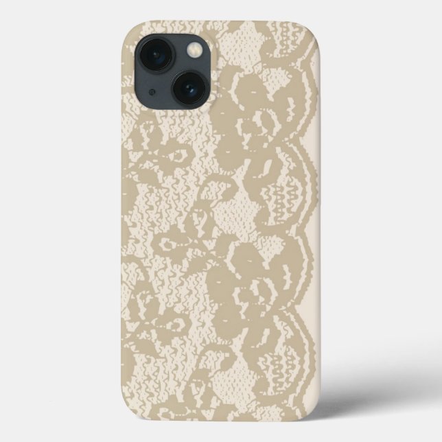 Funda De Case-Mate Para iPhone Beige lace (Reverso)