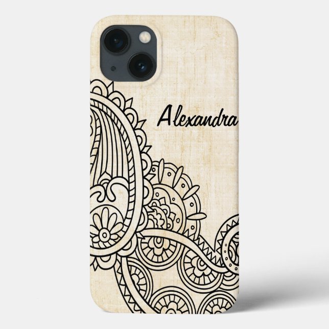 Funda De Case-Mate Para iPhone Beige Mehndi Motif iPad Mini Estuche (Reverso)