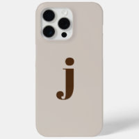Beige monograma simple inicial moderno