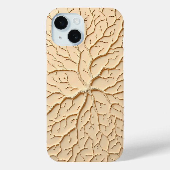 Funda De Case-Mate Para iPhone Beige Organic Embossed Branch iPhone Case (Reverso )