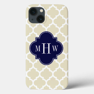 title_seo2 Beige, White Moroccan #5 Navy 3 Initial Monogram