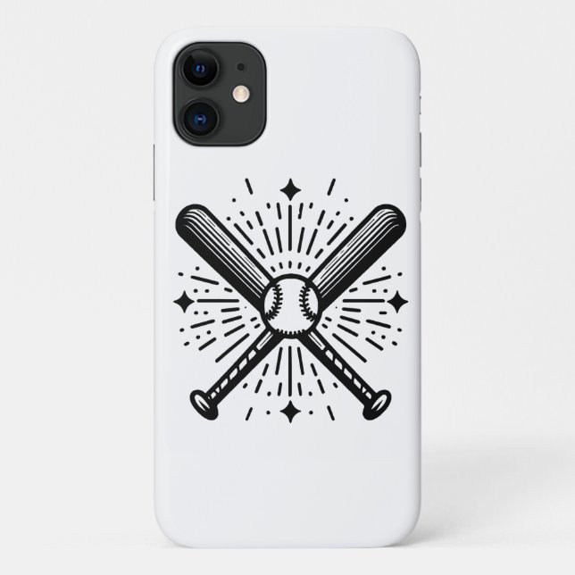 Funda De Case-Mate Para iPhone béisbol antiguo (Reverso)