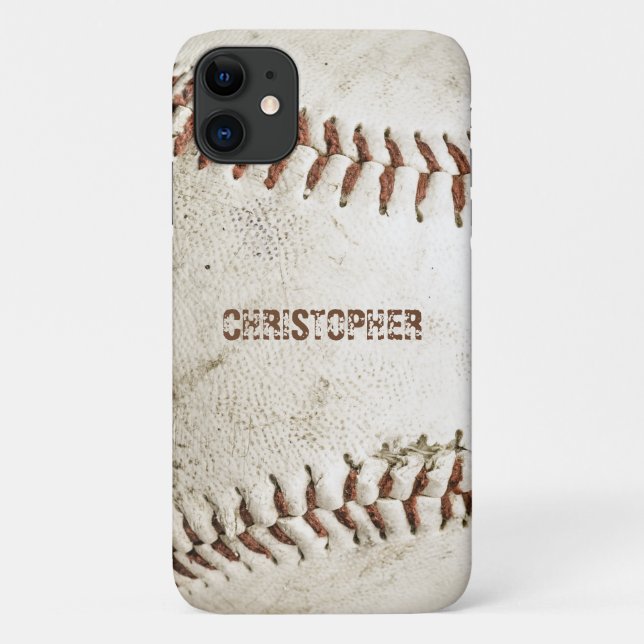 Funda De Case-Mate Para iPhone Béisbol Antiguo Personalizado (Reverso)