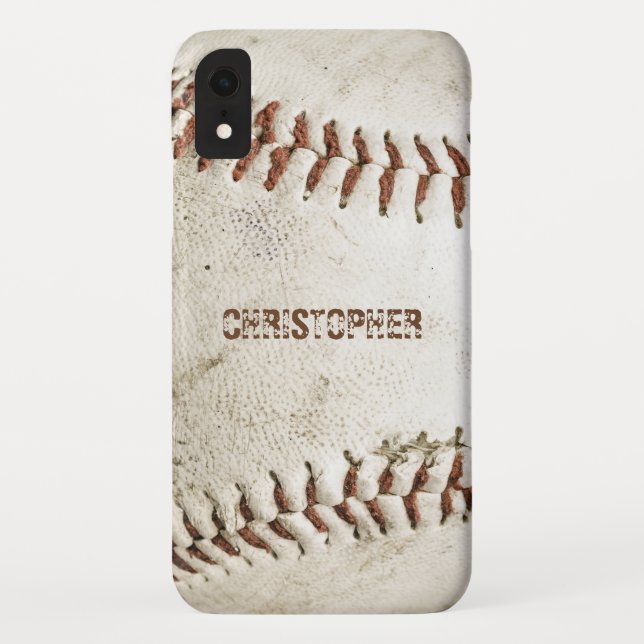 Funda De Case-Mate Para iPhone Béisbol Antiguo Personalizado (Reverso)