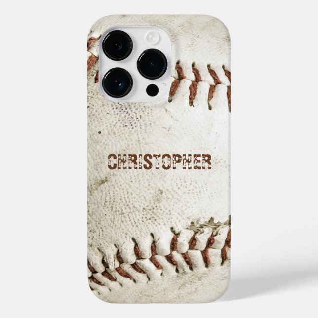 Funda De Case-Mate Para iPhone Béisbol Antiguo Personalizado (Reverso )