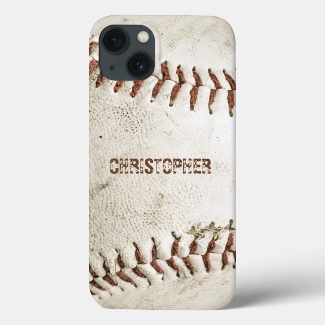 Funda De Case-Mate Para iPhone Béisbol Antiguo Personalizado (Reverso)