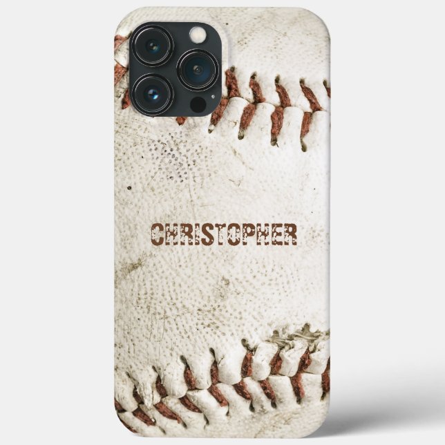 Funda De Case-Mate Para iPhone Béisbol Antiguo Personalizado (Reverso )