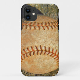 Funda Para iPhone 11 Béisbol Blanco Vintage costura roja
