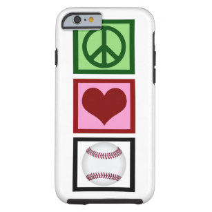 Funda Resistente Para iPhone 6 Béisbol de amor por la paz