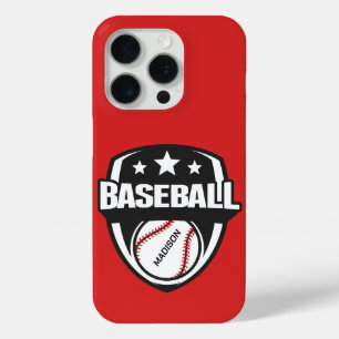 Funda Para iPhone 15 Pro Béisbol de color y nombre personalizado