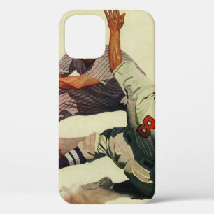 Funda Para iPhone 12 Béisbol deportivo vintage, jugador deslizándose ha