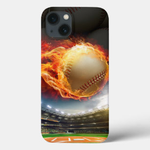Funda Para iPhone 13 Béisbol en llamas