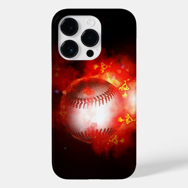 Funda De Case-Mate Para iPhone Béisbol en llamas (Reverso )