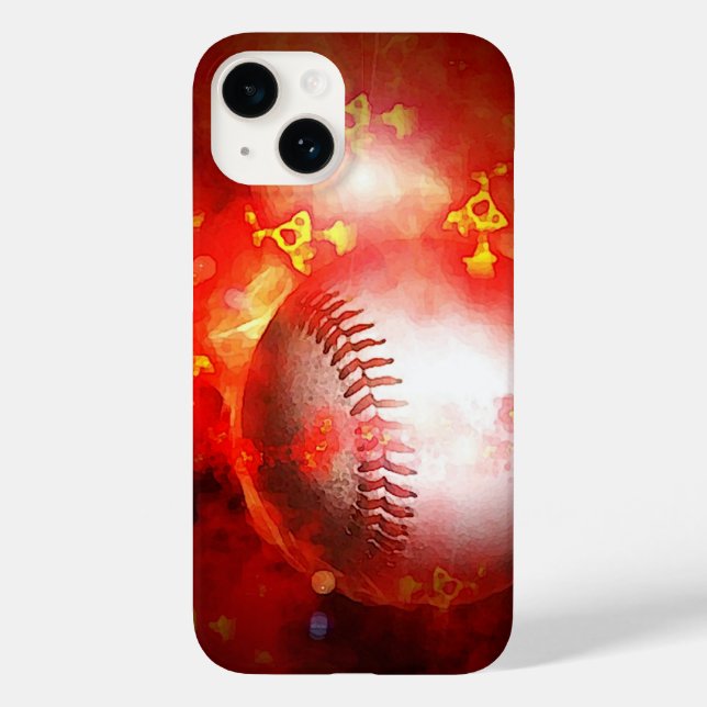 Funda De Case-Mate Para iPhone Béisbol en llamas (Reverso )