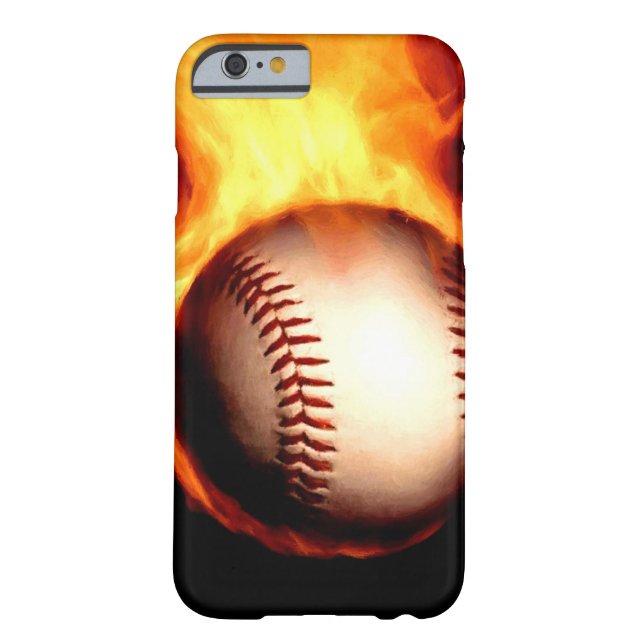 Funda De Case-Mate Para iPhone Béisbol llameante (Reverso)