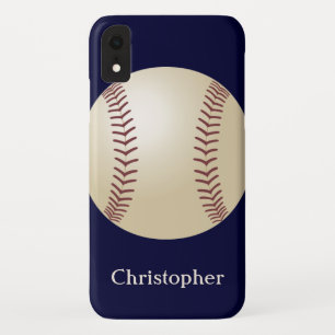 Funda Para iPhone XR Béisbol, nombre, azul