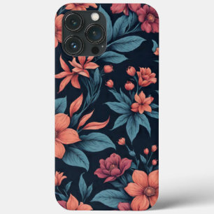 Funda Para iPhone 13 Pro Max Bella primavera Pink & Red Floral Pattern Art