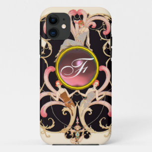 FUNDA PARA iPhone 11 BELLEZA ART DECO FASHION PINK GEMSTONE MONOGRAM