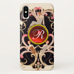 TITLE_SEO2 BELLEZA ART DECO FASHION RED RUBY GEMSTONE MONOGRA