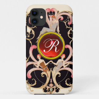 TITLE_SEO2 BELLEZA ART DECO FASHION RED RUBY GEMSTONE MONOGRA