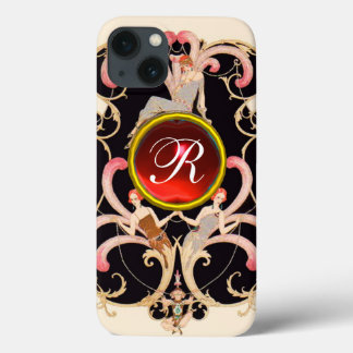 TITLE_SEO2 BELLEZA ART DECO FASHION RED RUBY GEMSTONE MONOGRA