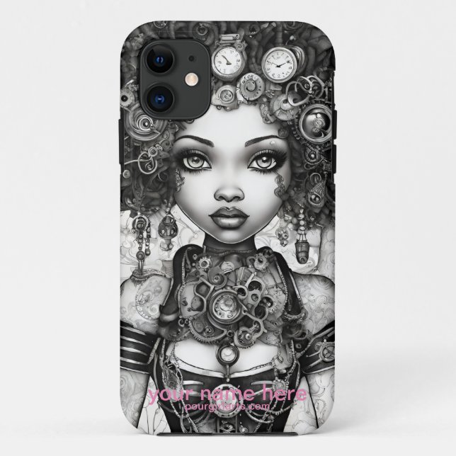 FUNDA DE Case-Mate PARA iPhone BELLEZA DE LA HERRAMIENTA DE STEAMPUNK ARTE DIGITA (Reverso)