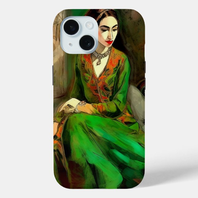 Funda De Case-Mate Para iPhone Belleza en verde (Reverso )