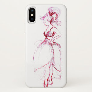 FUNDA PARA iPhone X BELLEZA EN VESTIDO ROSA
