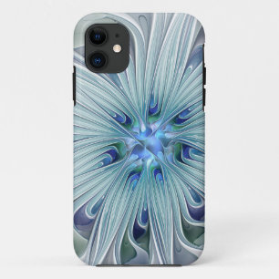 Funda Para iPhone 11 Belleza floral Resumen Flor Pastel azul moderno