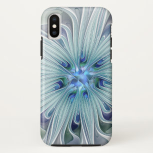 Funda Para iPhone X Belleza floral Resumen Flor Pastel azul moderno