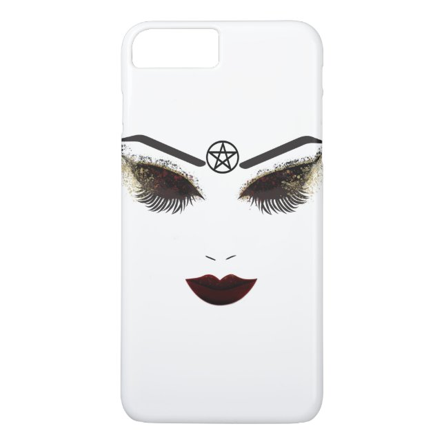 Funda De Case-Mate Para iPhone Belleza Pentáculo Rostro Pestañas y Maquillaje de  (Reverso)