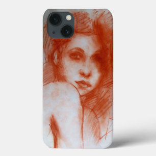 Funda Para iPhone 13 BELLEZA ROMÁNTICA / Retrato femenino en Sepia Brow