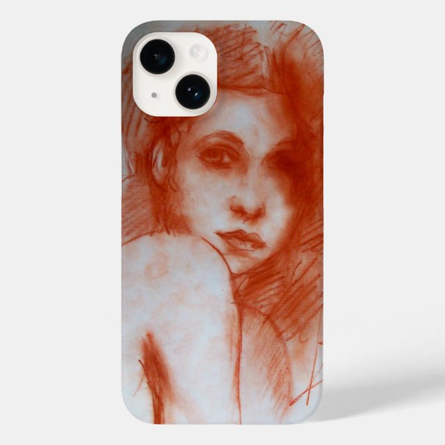 Funda De Case-Mate Para iPhone BELLEZA ROMÁNTICA / Retrato femenino en Sepia Brow (Reverso )
