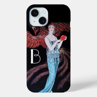 FUNDA PARA iPhone 15 BELLEZA Y FOENIX, FASHION, HACER MONOGRAMA ARTISTA