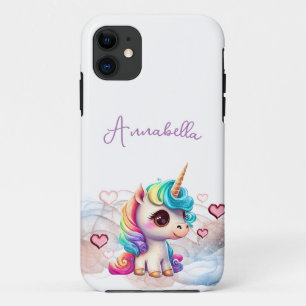 Funda Para iPhone 11 Bello Bebé Unicornio y Corazones