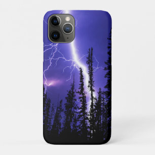 Funda Para iPhone 11 Pro bello trueno sobre el bosque