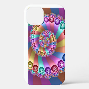 Funda Para iPhone 12 Bellos colores arcoiris resumen arte fractal