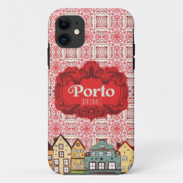 Funda Para iPhone 11 Belo desenho do Porto com azulejos vermelhos e cas