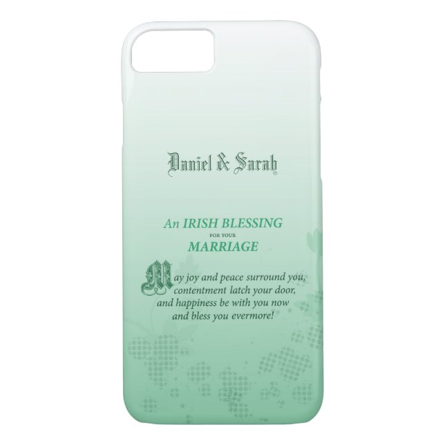 Funda De Case-Mate Para iPhone Bendición a Boda irlandés (Reverso)