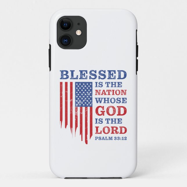 Funda De Case-Mate Para iPhone Bendita es la nación - Cristianos Patrióticos EEUU (Reverso)
