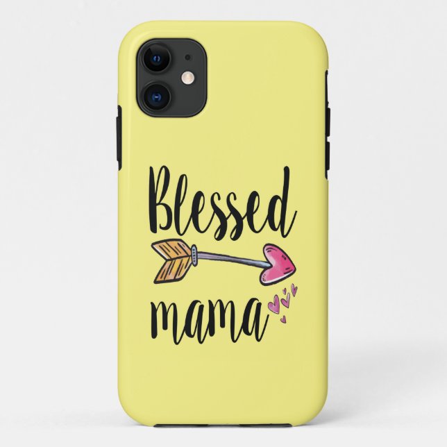 Funda De Case-Mate Para iPhone Bendita mamá Amarillo (Reverso)