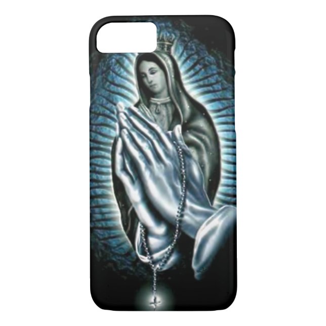 Funda De Case-Mate Para iPhone Bendita Virgen María Púrpura Oración Rosario (Reverso)